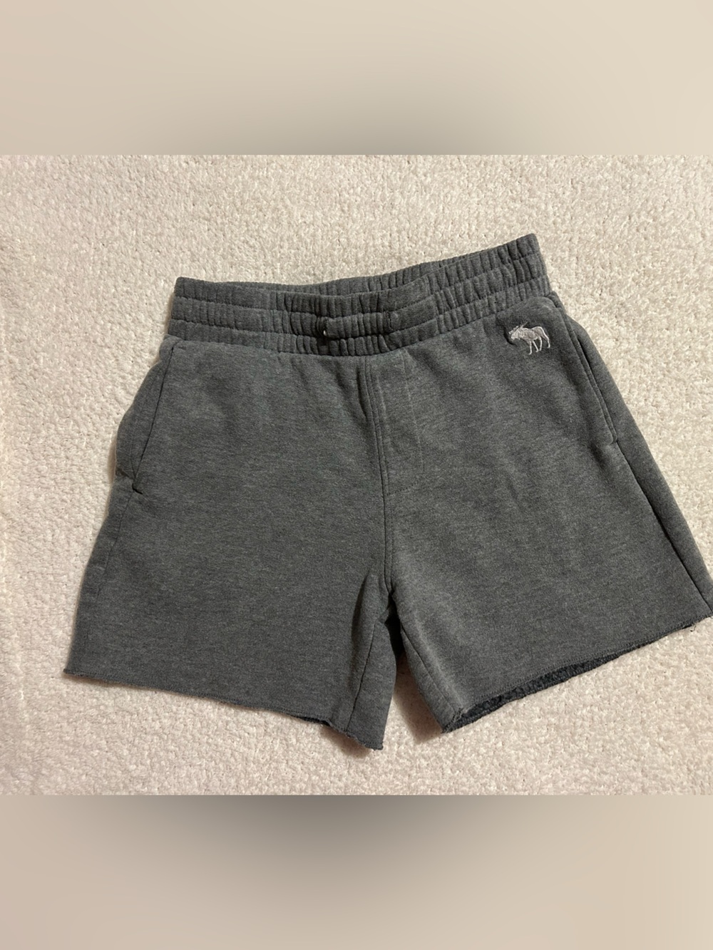 Gray Sweatshorts with Embroidered Moose Logo